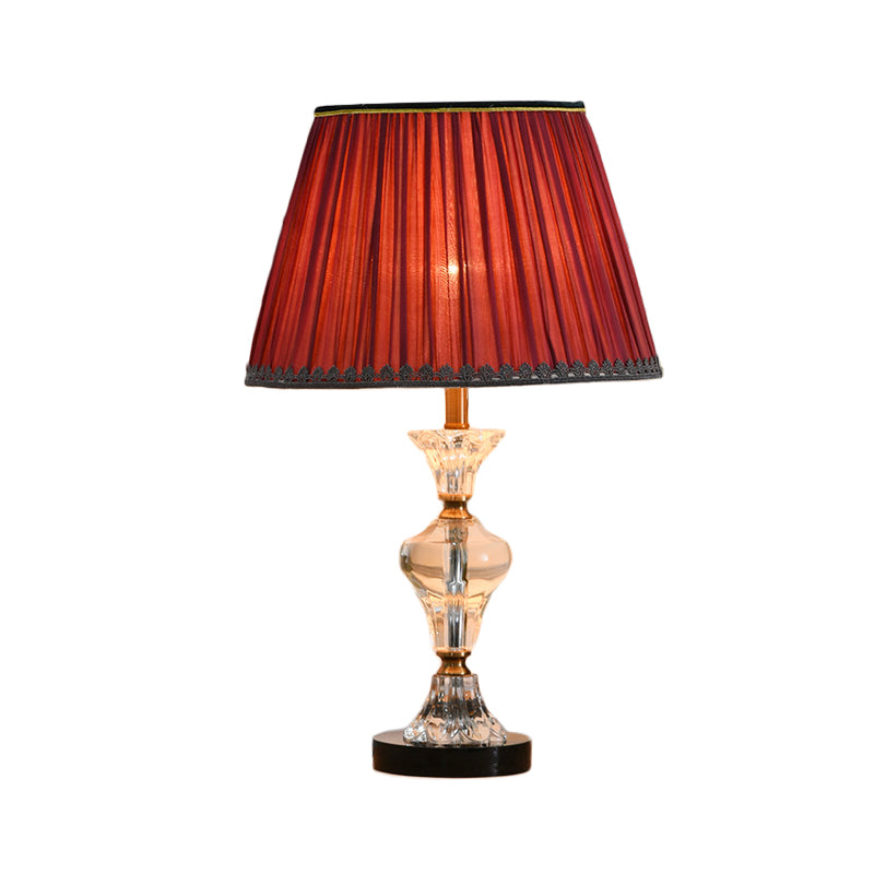 1 Head Living Room Table Lamp Modernist Red/Blue Reading Light with Conical Fabric Shade Clearhalo 'Lamps' 'Table Lamps' Lighting' 415719