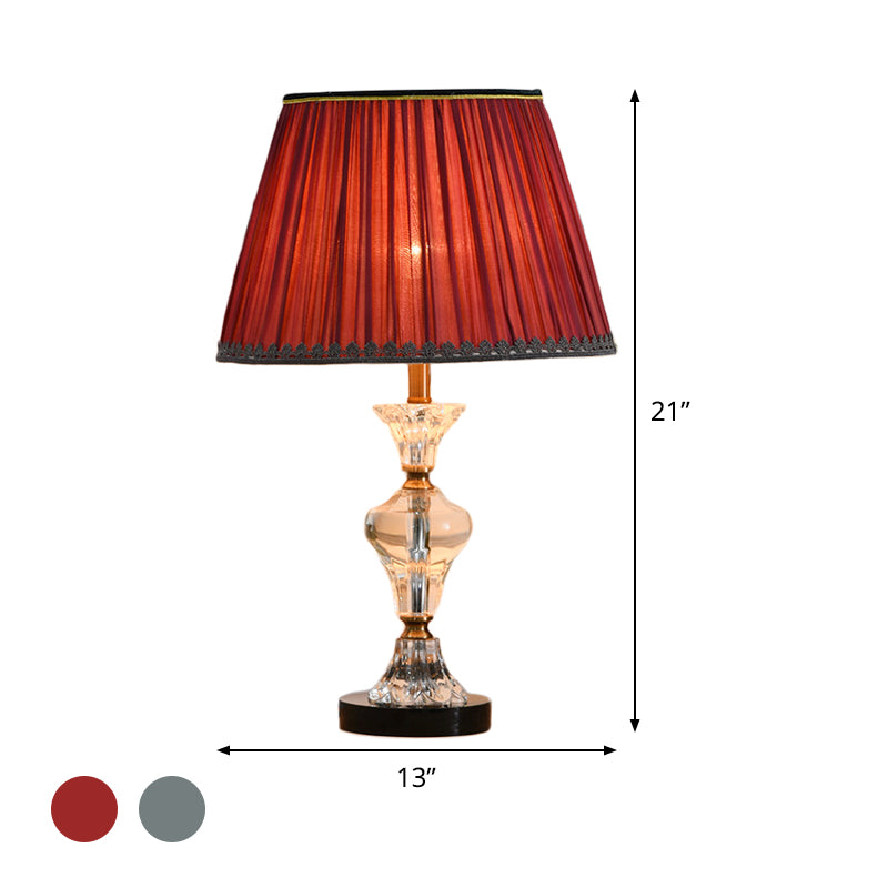 1 Head Living Room Table Lamp Modernist Red/Blue Reading Light with Conical Fabric Shade Clearhalo 'Lamps' 'Table Lamps' Lighting' 415721