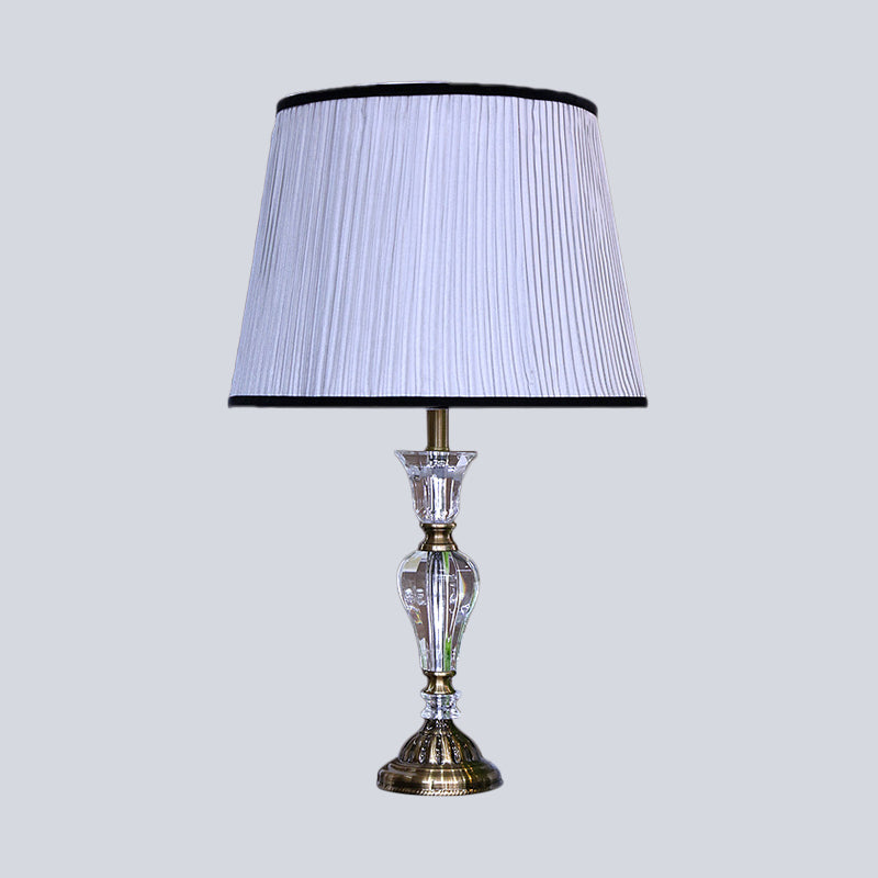 Modern Barrel Task Light Fabric 1 Bulb Small Desk Lamp in Light Purple with Metal Base Clearhalo 'Lamps' 'Table Lamps' Lighting' 415743