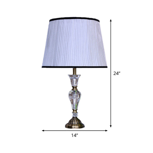 Modern Barrel Task Light Fabric 1 Bulb Small Desk Lamp in Light Purple with Metal Base Clearhalo 'Lamps' 'Table Lamps' Lighting' 415744