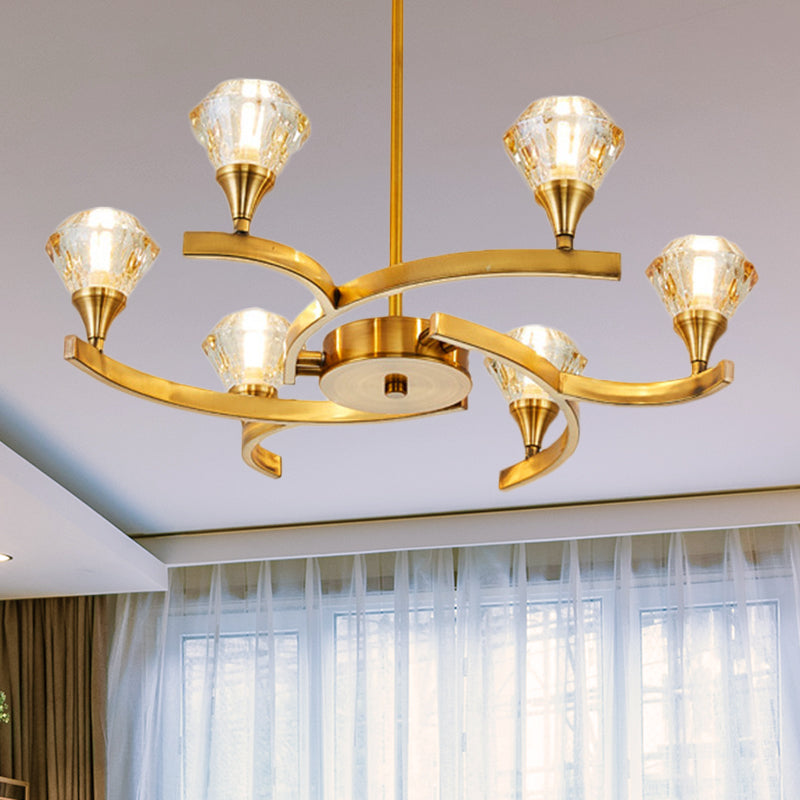 Diamond Crystal Chandelier Light with Sputnik Design Modern 6/8/10 Lights Chrome/Gold Ceiling Lamp Fixture Clearhalo 'Ceiling Lights' 'Chandeliers' 'Modern Chandeliers' 'Modern' Lighting' 415817