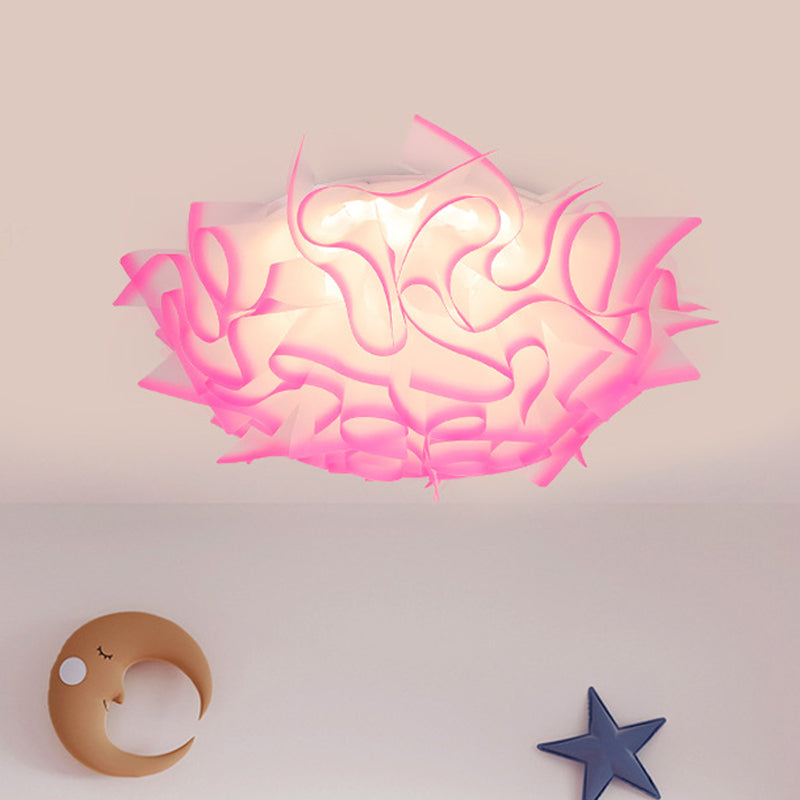 Modern Creative LED Flush Ceiling Light with Twist Acrylic Shade Pink/Orange/Blue Kid Room Ceiling Light in Third Gear Clearhalo 'Ceiling Lights' 'Close To Ceiling Lights' 'Close to ceiling' 'Flush mount' Lighting' 416065