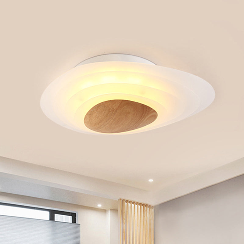 Nordic Planet Flush Mount Fixture Acrylic White LED Bedroom Ceiling Flush Mount in Warm/White, 18"/23.5" Wide Clearhalo 'Ceiling Lights' 'Close To Ceiling Lights' 'Close to ceiling' 'Flush mount' Lighting' 416094