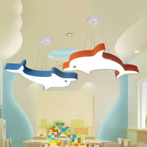 Lovely Modern LED Ceiling Pendant Dolphin Acrylic Hanging Light for Kitchen Clearhalo 'Ceiling Lights' 'Pendant Lights' 'Pendants' Lighting' 41645