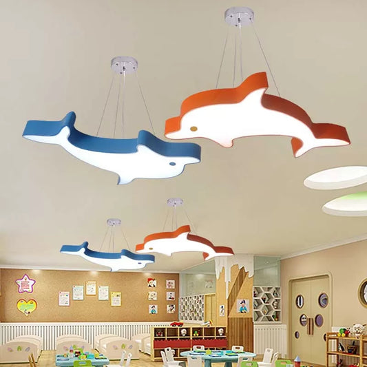 Lovely Modern LED Ceiling Pendant Dolphin Acrylic Hanging Light for Kitchen Clearhalo 'Ceiling Lights' 'Pendant Lights' 'Pendants' Lighting' 41649