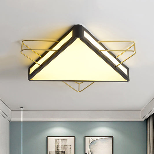 Star/Triangle Flush Mount Lighting Nordic Metal Black/Grey Ceiling Flush Light with Acrylic Diffuser Clearhalo 'Ceiling Lights' 'Close To Ceiling Lights' 'Close to ceiling' 'Flush mount' Lighting' 422349