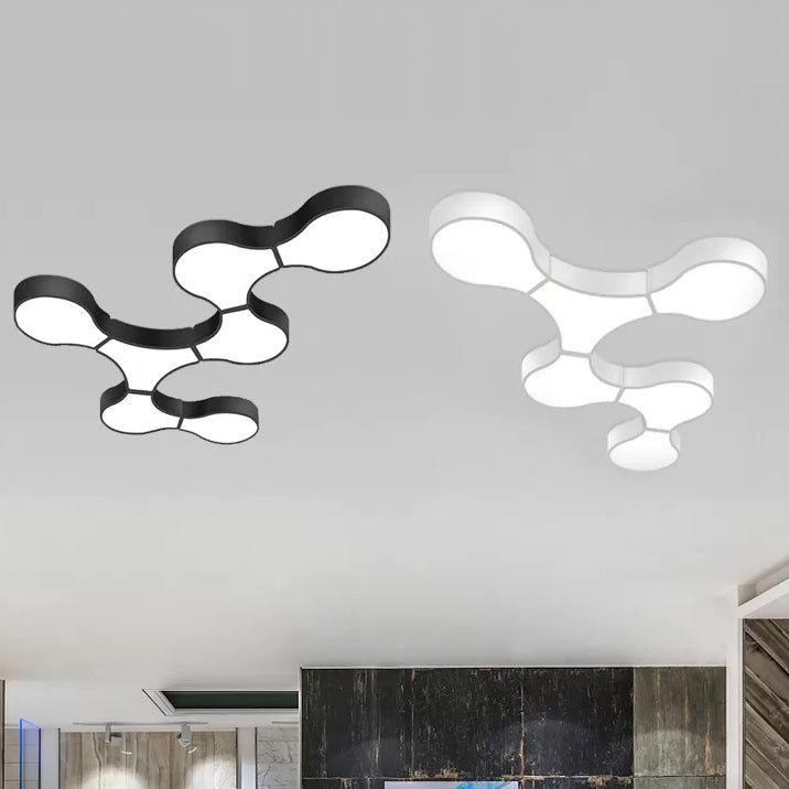 Metal and Acrylic Ceiling Mount Light Modern Style LED Ceiling Lamp for Living Room Clearhalo 'Ceiling Lights' 'Close To Ceiling Lights' 'Close to ceiling' 'Flush mount' Lighting' 42425