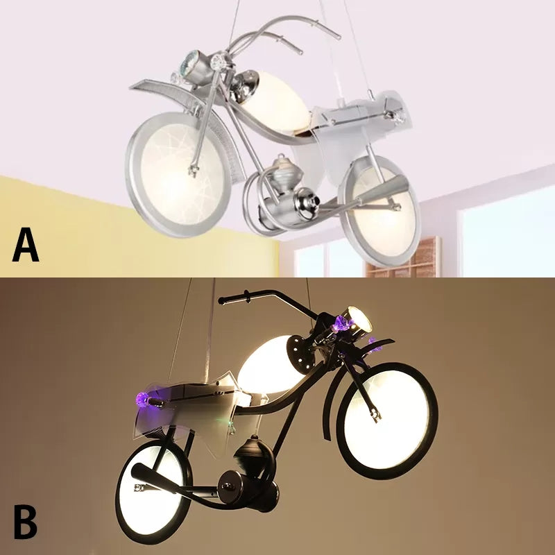 Monochrome Bicycle Pendant Light Modern Stylish Metal Hanging Light for Shop Clearhalo 'Ceiling Lights' 'Chandeliers' Lighting' options 42658