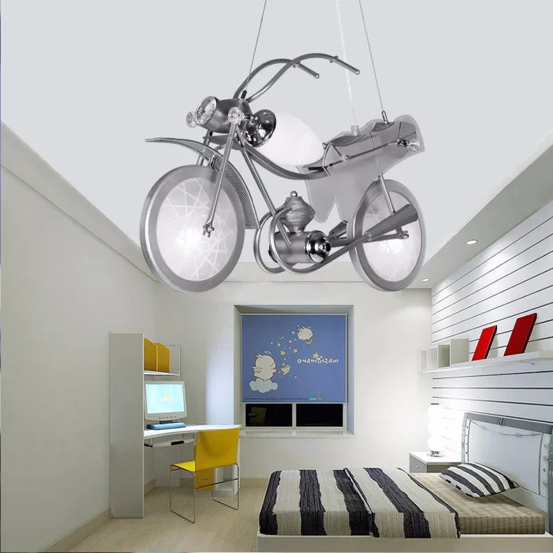 Monochrome Bicycle Pendant Light Modern Stylish Metal Hanging Light for Shop Clearhalo 'Ceiling Lights' 'Chandeliers' Lighting' options 42660