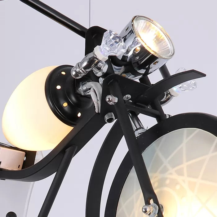 Monochrome Bicycle Pendant Light Modern Stylish Metal Hanging Light for Shop Clearhalo 'Ceiling Lights' 'Chandeliers' Lighting' options 42667