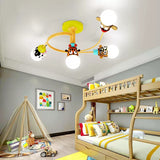 Twist Arm Semi Flushmount Light with Animal Modern Metal LED Ceiling Lamp for Office Clearhalo 'Ceiling Lights' 'Close To Ceiling Lights' 'Close to ceiling' 'Semi-flushmount' Lighting' 42870