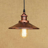 Metal Chrome/Rust Finish Hanging Ceiling Light Conical 1 Light Retro Style Height Adjustable Pendant Lighting Rust Clearhalo 'Art Deco Pendants' 'Cast Iron' 'Ceiling Lights' 'Ceramic' 'Crystal' 'Industrial Pendants' 'Industrial' 'Metal' 'Middle Century Pendants' 'Pendant Lights' 'Pendants' 'Tiffany' Lighting' 43089