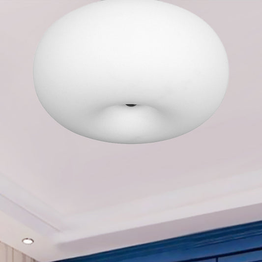 11"/15"/18" Wide Oblong Ceiling Flush Mount Light Modernist 1 Head White Flush Mount Lamp with Glass Lampshade for Balcony Clearhalo 'Ceiling Lights' 'Close To Ceiling Lights' 'Close to ceiling' 'Flush mount' Lighting' 438301