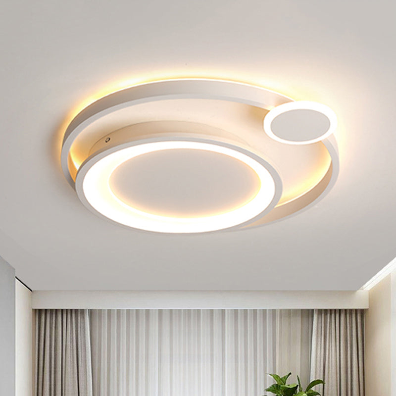 15"/18"/21.5" Wide Orbit Ceiling Mounted Fixture Nordic Metal Black/White LED Flush Mount Light in Warm/White Clearhalo 'Ceiling Lights' 'Close To Ceiling Lights' 'Close to ceiling' 'Flush mount' Lighting' 438308