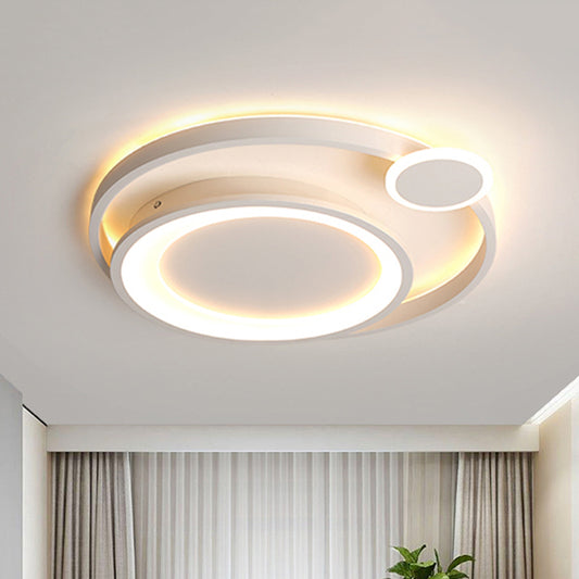 15"/18"/21.5" Wide Orbit Ceiling Mounted Fixture Nordic Metal Black/White LED Flush Mount Light in Warm/White Clearhalo 'Ceiling Lights' 'Close To Ceiling Lights' 'Close to ceiling' 'Flush mount' Lighting' 438308