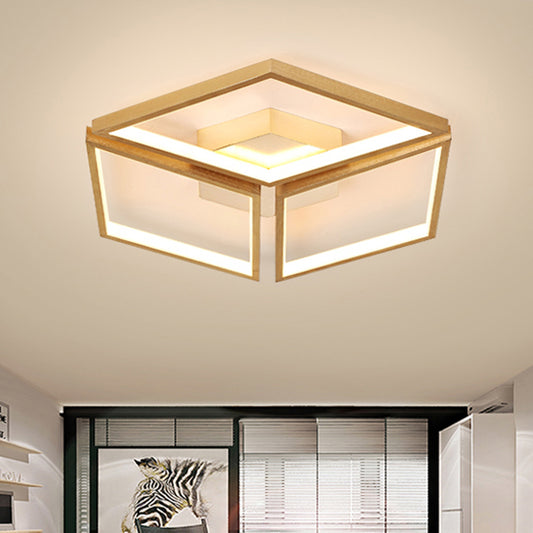 Gold Spliced Rhombus Flush Ceiling Light Nordic Metal Bedroom Integrated LED Ceiling Flush Mount in Warm/White, 18"/23.5" W Clearhalo 'Ceiling Lights' 'Close To Ceiling Lights' 'Close to ceiling' 'Flush mount' Lighting' 438327