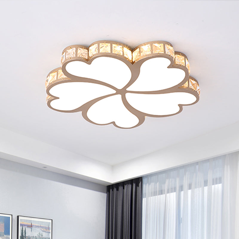 Nordic Clover Flush Mount Ceiling Light with Crystal Shade Black/White/Gold LED Bedroom Ceiling Flush Mount Light Clearhalo 'Ceiling Lights' 'Close To Ceiling Lights' 'Close to ceiling' 'Flush mount' Lighting' 438373