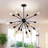 Sputnik Chandelier Pendant Light Nordic Metal 16 Lights Black Hanging Pendant Lamp Clearhalo 'Ceiling Lights' 'Chandeliers' 'Modern Chandeliers' 'Modern' Lighting' 438415