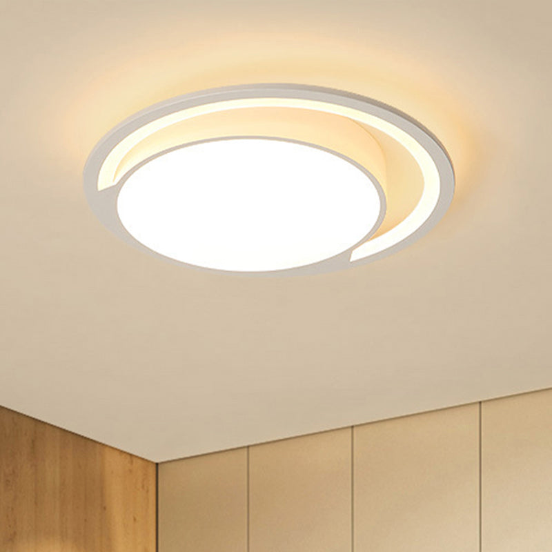 Acrylic Round Flush Mount Ceiling Light Nordic White 16"/19.5"/23.5" Dia LED Ceiling Flush for Bedroom in Warm/White Clearhalo 'Ceiling Lights' 'Close To Ceiling Lights' 'Close to ceiling' 'Flush mount' Lighting' 438546