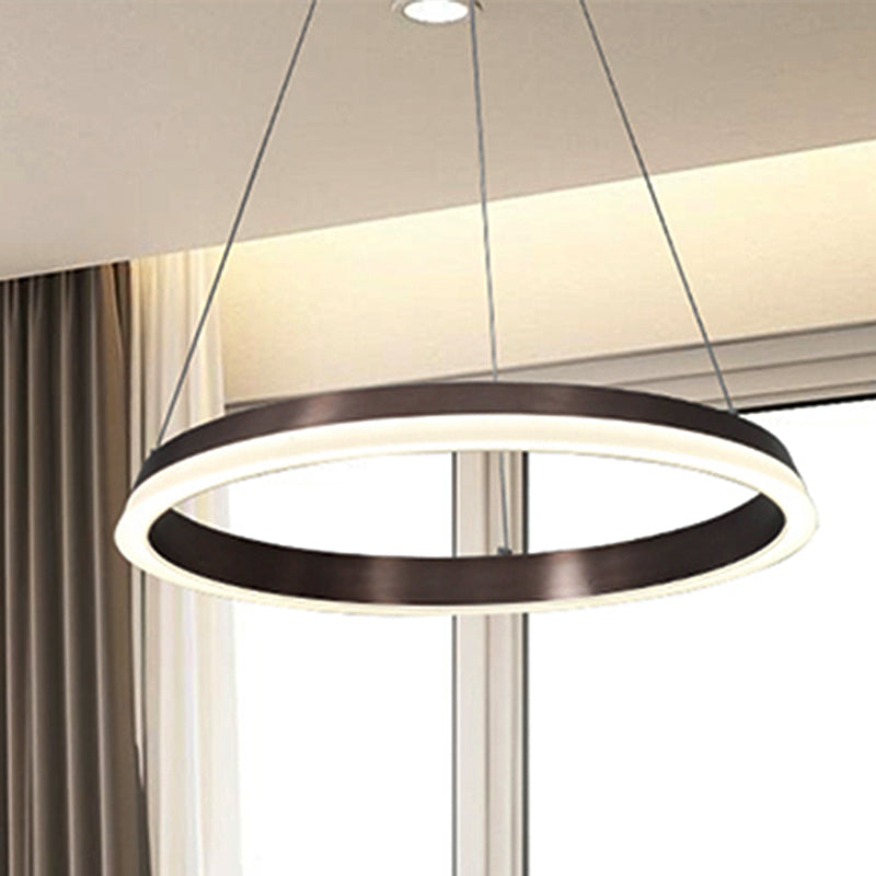 1/2-Head Bedroom Chandelier Lighting Fixture with Round Acrylic Shade Brown Ceiling Pendant Clearhalo 'Ceiling Lights' 'Chandeliers' 'Modern Chandeliers' 'Modern' Lighting' 438687