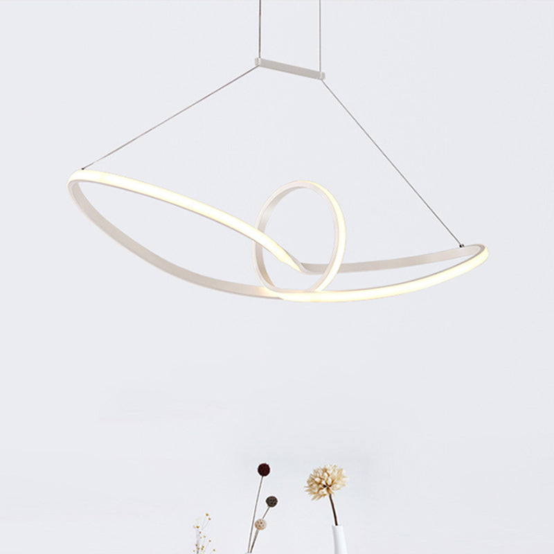 Acrylic Twisted Ceiling Light Minimalist LED White Chandelier Pendant in Warm/White/Natural Light Clearhalo 'Ceiling Lights' 'Chandeliers' 'Modern Chandeliers' 'Modern' Lighting' 438691