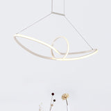 Acrylic Twisted Ceiling Light Minimalist LED White Chandelier Pendant in Warm/White/Natural Light Clearhalo 'Ceiling Lights' 'Chandeliers' 'Modern Chandeliers' 'Modern' Lighting' 438691