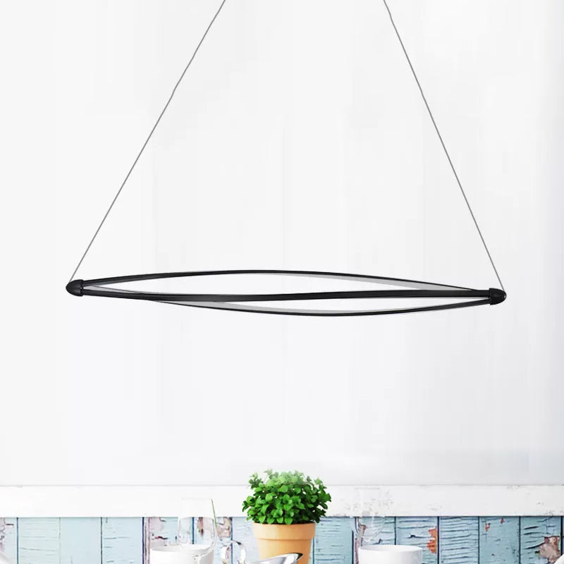 Spiral Hanging Lamp Kit Modern Acrylic LED Black/White Ceiling Pendant in Warm/White/Natural Light Clearhalo 'Ceiling Lights' 'Modern Pendants' 'Modern' 'Pendant Lights' 'Pendants' Lighting' 438960