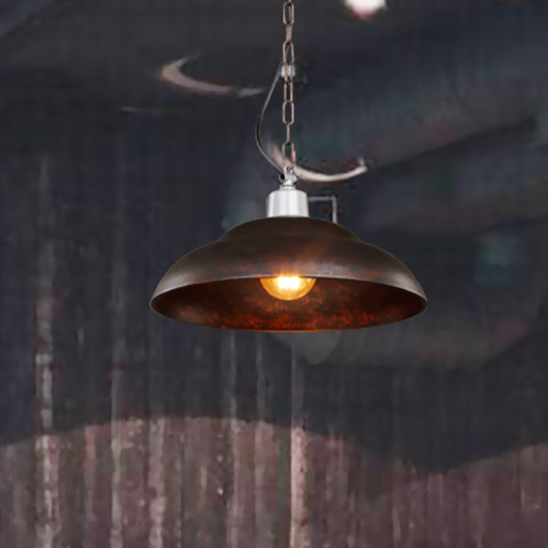 Industrial Stylish Double Bubble Suspension Light 1 Light Iron Pendant Lighting in Rust for Dining Room Clearhalo 'Art Deco Pendants' 'Cast Iron' 'Ceiling Lights' 'Ceramic' 'Crystal' 'Industrial Pendants' 'Industrial' 'Metal' 'Middle Century Pendants' 'Pendant Lights' 'Pendants' 'Tiffany' Lighting' 438982