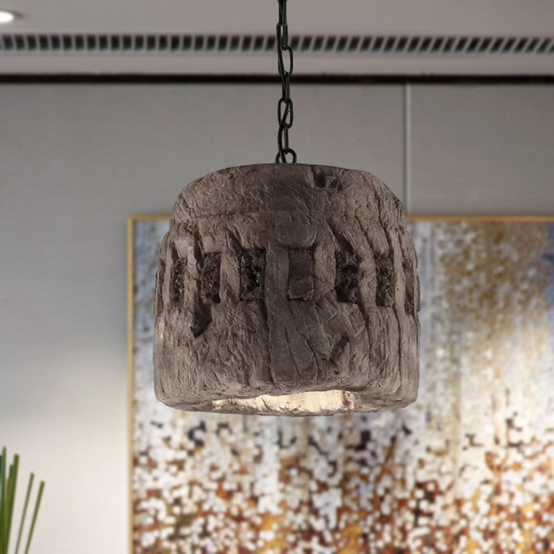 Drum Down Lighting Industrial Rustic 1 Light Pendant Lighting in Gary for Restaurant Clearhalo 'Ceiling Lights' 'Pendant Lights' 'Pendants' Lighting' 438990