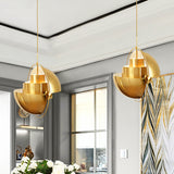 Metal Rotated Pendant Lighting in Modern Style 1 Light Black/White/Gold Hanging Light Clearhalo 'Ceiling Lights' 'Modern Pendants' 'Modern' 'Pendant Lights' 'Pendants' Lighting' 438994