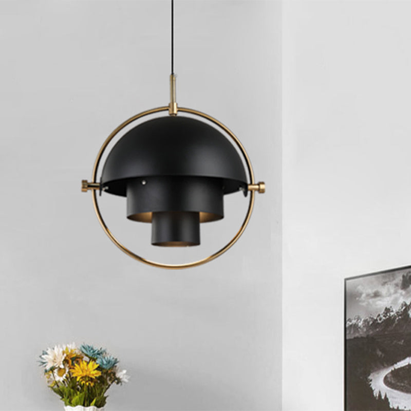 Metal Rotated Pendant Lighting in Modern Style 1 Light Black/White/Gold Hanging Light Clearhalo 'Ceiling Lights' 'Modern Pendants' 'Modern' 'Pendant Lights' 'Pendants' Lighting' 439000