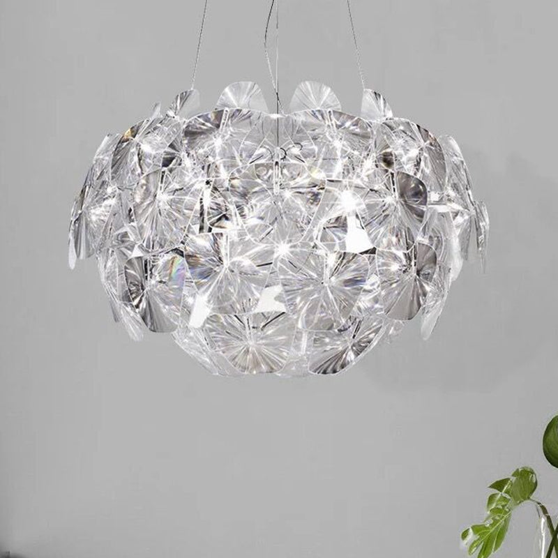 Globe Acrylic Pendant Lighting Fixture Modern 24"/28.5"/43" Wide 1 Light Clear Ceiling Suspension Lamp Clearhalo 'Ceiling Lights' 'Modern Pendants' 'Modern' 'Pendant Lights' 'Pendants' Lighting' 439006