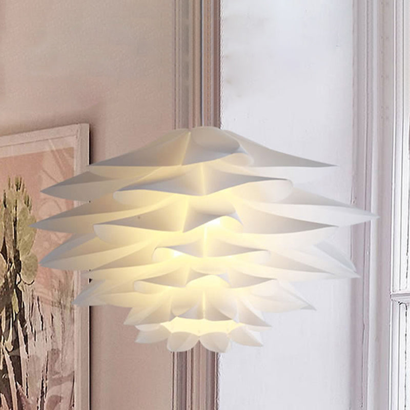 14"/18"/21.5" Wide 1 Light Bedroom Suspension Pendant with Upward/Downward Lotus Acrylic Shade White Hanging Ceiling Light Clearhalo 'Ceiling Lights' 'Modern Pendants' 'Modern' 'Pendant Lights' 'Pendants' Lighting' 439008