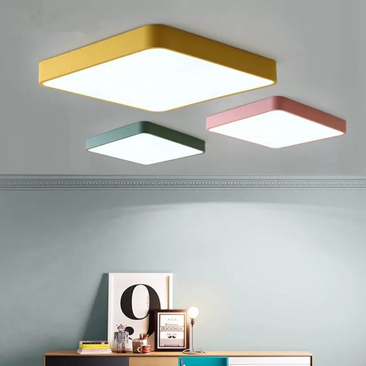 Slim Square Flush Mount Light Nordic Style Acrylic LED Ceiling Lamp for Office Hallway Clearhalo 'Ceiling Lights' 'Close To Ceiling Lights' 'Close to ceiling' 'Flush mount' Lighting' 44435