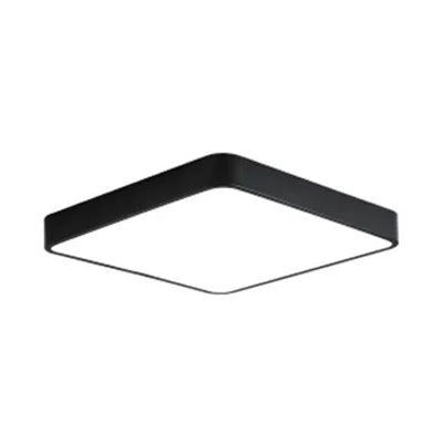 Slim Square Flush Mount Light Nordic Style Acrylic LED Ceiling Lamp for Office Hallway Black Clearhalo 'Ceiling Lights' 'Close To Ceiling Lights' 'Close to ceiling' 'Flush mount' Lighting' 44436