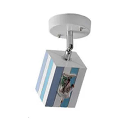 Rotatable Rectangle Gallery Ceiling Mount Light Metal Contemporary High Bright Spot Light Blue C Clearhalo 'Ceiling Lights' 'Close To Ceiling Lights' 'Close to ceiling' 'Semi-flushmount' Lighting' 44547