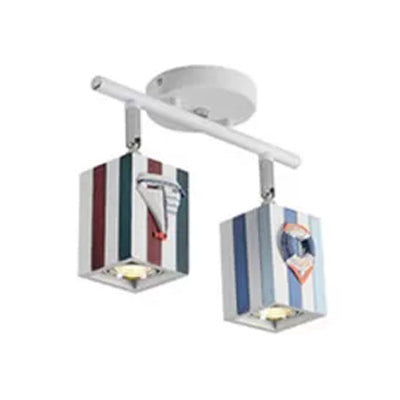 Rotatable Rectangle Gallery Ceiling Mount Light Metal Contemporary High Bright Spot Light Blue E Clearhalo 'Ceiling Lights' 'Close To Ceiling Lights' 'Close to ceiling' 'Semi-flushmount' Lighting' 44549