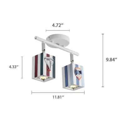 Rotatable Rectangle Gallery Ceiling Mount Light Metal Contemporary High Bright Spot Light Clearhalo 'Ceiling Lights' 'Close To Ceiling Lights' 'Close to ceiling' 'Semi-flushmount' Lighting' 44550