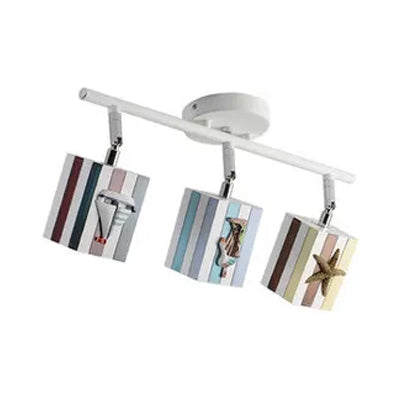 Rotatable Rectangle Gallery Ceiling Mount Light Metal Contemporary High Bright Spot Light Blue F Clearhalo 'Ceiling Lights' 'Close To Ceiling Lights' 'Close to ceiling' 'Semi-flushmount' Lighting' 44551