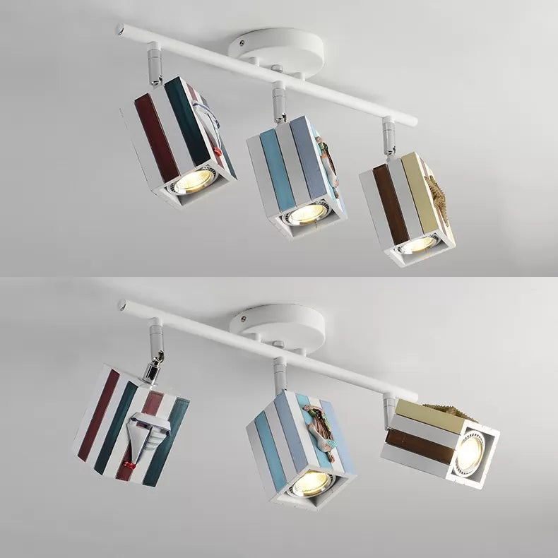 Rotatable Rectangle Gallery Ceiling Mount Light Metal Contemporary High Bright Spot Light Clearhalo 'Ceiling Lights' 'Close To Ceiling Lights' 'Close to ceiling' 'Semi-flushmount' Lighting' 44552