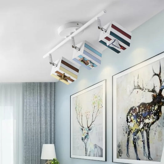 Rotatable Rectangle Gallery Ceiling Mount Light Metal Contemporary High Bright Spot Light Clearhalo 'Ceiling Lights' 'Close To Ceiling Lights' 'Close to ceiling' 'Semi-flushmount' Lighting' 44553