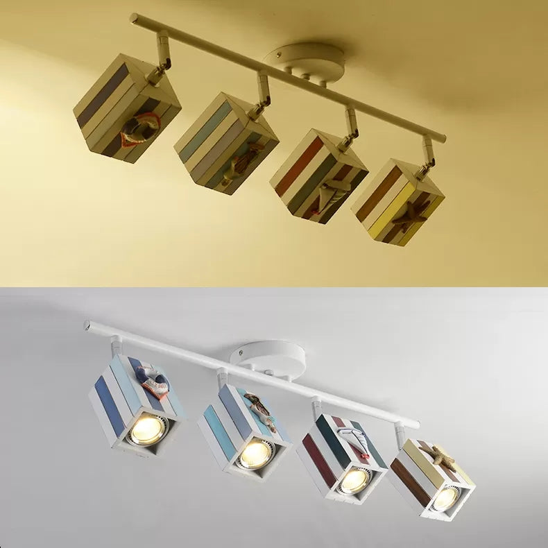 Rotatable Rectangle Gallery Ceiling Mount Light Metal Contemporary High Bright Spot Light Clearhalo 'Ceiling Lights' 'Close To Ceiling Lights' 'Close to ceiling' 'Semi-flushmount' Lighting' 44558