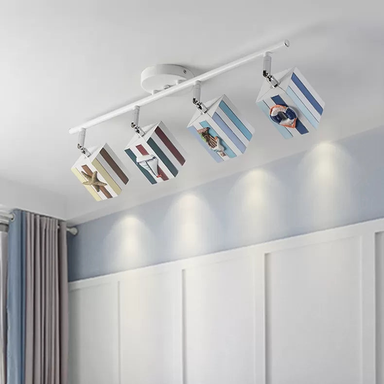 Rotatable Rectangle Gallery Ceiling Mount Light Metal Contemporary High Bright Spot Light Clearhalo 'Ceiling Lights' 'Close To Ceiling Lights' 'Close to ceiling' 'Semi-flushmount' Lighting' 44559