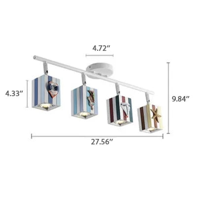 Rotatable Rectangle Gallery Ceiling Mount Light Metal Contemporary High Bright Spot Light Clearhalo 'Ceiling Lights' 'Close To Ceiling Lights' 'Close to ceiling' 'Semi-flushmount' Lighting' 44560