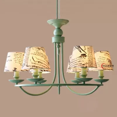 Tapered Shade Pendant Light Nordic Stylish Metal Hanging Light in Green for Kindergarten Clearhalo 'Ceiling Lights' 'Chandeliers' Lighting' options 44677