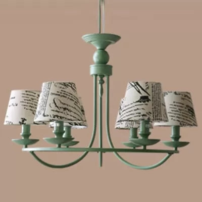 Tapered Shade Pendant Light Nordic Stylish Metal Hanging Light in Green for Kindergarten Clearhalo 'Ceiling Lights' 'Chandeliers' Lighting' options 44678
