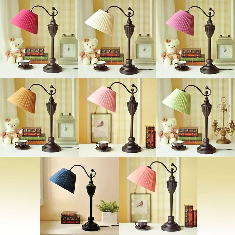 Modern Fold Bucket Study Lighting One Head Metal Desk Light for Boys Girls Bedroom Clearhalo 'Lamps' 'Table Lamps' Lighting' 44736