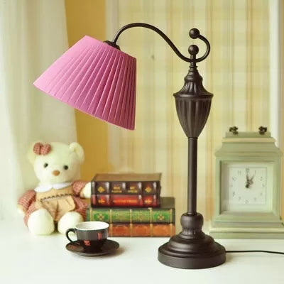 Modern Fold Bucket Study Lighting One Head Metal Desk Light for Boys Girls Bedroom Purple Clearhalo 'Lamps' 'Table Lamps' Lighting' 44742