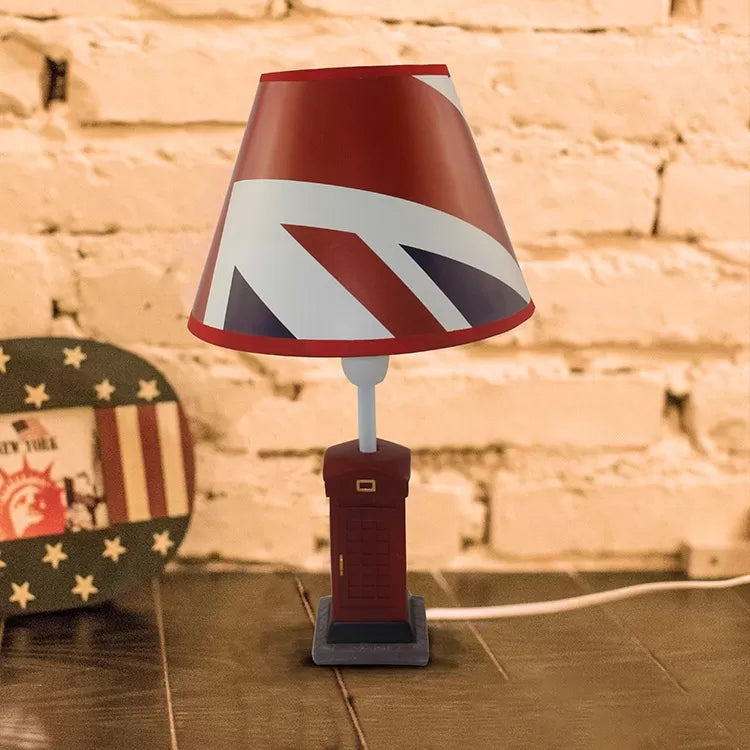 Resin Base Tapered Shade Desk Light One Light Modern Style Desk Lamp for Office Red Clearhalo 'Lamps' 'Table Lamps' Lighting' 45022