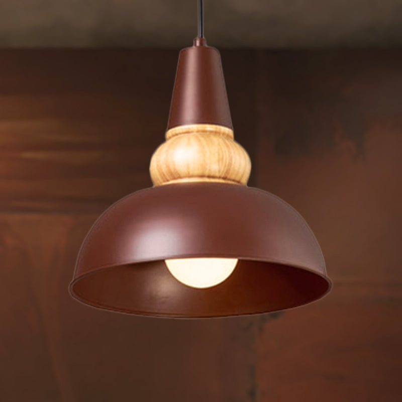 1 Light Ceiling Pendant Lamp with Bowl Shade Metal and Wood Modernist Style Living Room Hanging Light in Black Clearhalo 'Ceiling Lights' 'Modern Pendants' 'Modern' 'Pendant Lights' 'Pendants' Lighting' 452537